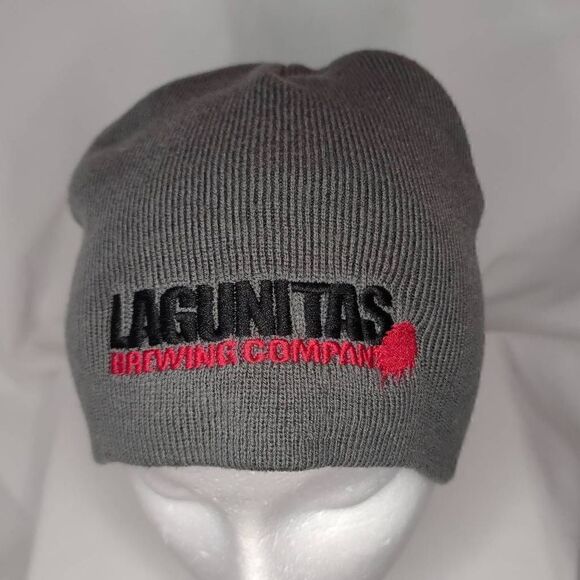 Adult Unisex Lagunitas Brewing Company Embroidered Beanie Hat Gray - Picture 2 of 12